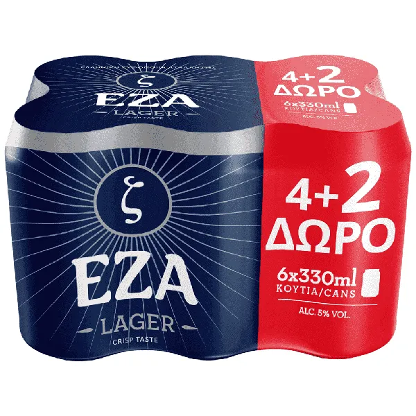 ΜΠΥΡΑ LAGER Crisp Taste 6x330ml (4+2 Δώρο) 5%vol