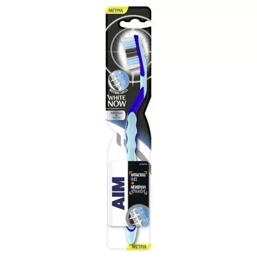 ΑΙΜ Οδοντόβουρτσα White Now Antibac +     White  Mέτρια