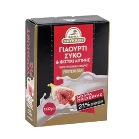 Φάρμα Κουκάκη Μπάρες Protein Με Γιαούρτι Σύκο & Φιστίκι Αιγίνης Χωρίς Ζάχαρη 4x32γρ.