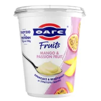 Επιδόρπιο Στραγγιστού Γιαουρτιού Fruits Μάνγκο και Φρούτα του Πάθους Φάγε 380 g
