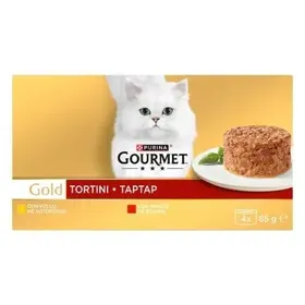 GOURMET GOLD Ταρταρ Κομματάκια σε σάλτσα Βοδινό Κοτόπουλο 4x85g (πολυσυσκευασία)