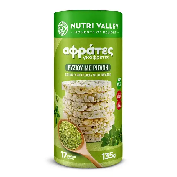 Nutri Valley Γκοφρέτες Ρυζιού Με Ρίγανη Χωρίς Γλουτένη 135γρ.