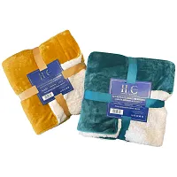 Premium κουβέρτα flannel/sherpa διάφορα χρώματα 160x220cm