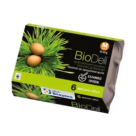 Αυγά ΒΛΑΧΑΚΗ Bio Deli Μεσαία Βιολογικά 6τεμ 53-63g