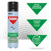 Baygon Εντομοκτόνο Σπρέι Ιπτάμενα Έντομα 300ml.