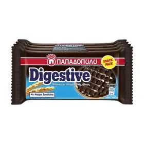 ΠΑΠΑΔΟΠΟΥΛΟΥ Digestive Μπισκότα με Επικάλυψη Μαύρης Σοκολάτας 4x67g