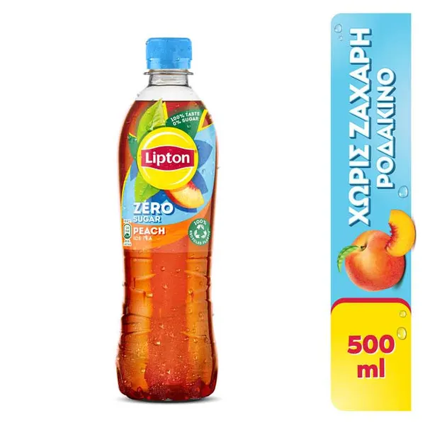 LIPTON ice tea ροδάκινο χωρίς ζάχαρη 500ml