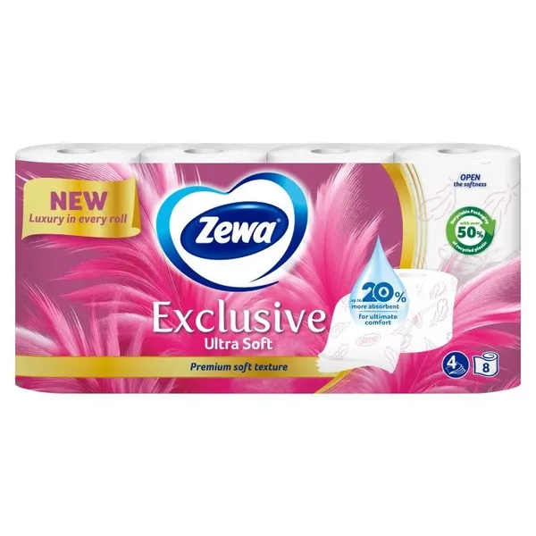 Zewa Exclusive Ultra Soft χαρτί υγείας 4φυλλο, 8 ρολά