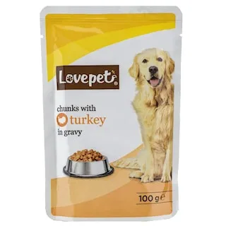 LOVEPET Σκυλοτροφή Υγρή Γαλοπούλα 100g