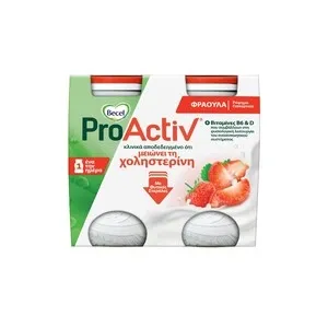 BECEL Pro Activ Φράουλα Ρόφημα Γιαουρτιού 4*75γρ.
