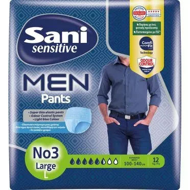 Ελαστικό εσώρουχο ακράτειας Sani Sensitive MEN Pants No3 Large 12 τεμ