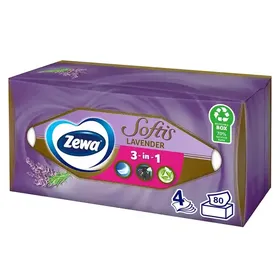 Zewa Χαρτομάντηλα Facial Softis Με Άρωμα 4Φύλλων 80τεμ.