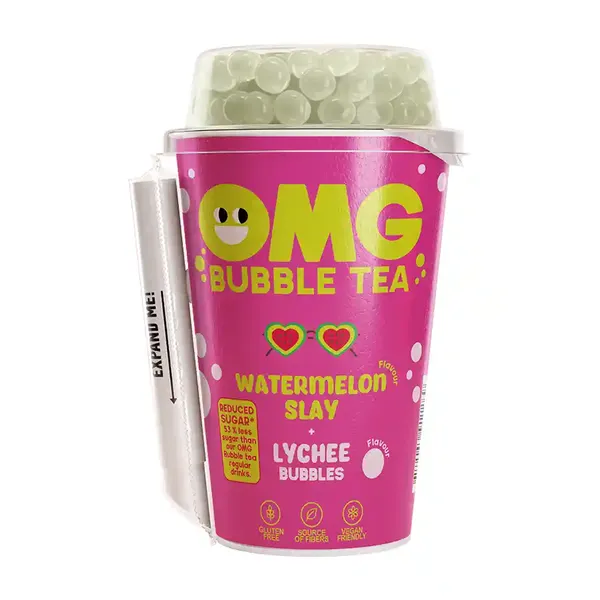 Bubble Tea Watermelon with Lychee flavour bubbles 265ml