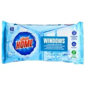 CLEAN HOME Υγρά Μαντηλάκια Καθαρισμού Τζαμιών 40 Τεμάχια