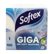 SOFTEX Χαρτοπετσέτες Λευκές Μεγάλες 100τεμ
