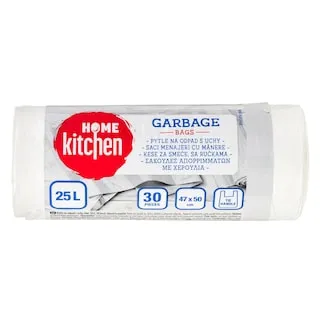 HOME KITCHEN Σακούλες Απορριμμάτων με Χερούλια 25lt 30 Τεμάχια