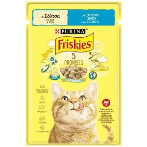 Friskies Υγρή Τροφή Γάτας Σολομός Σε Σάλτσα 85gr