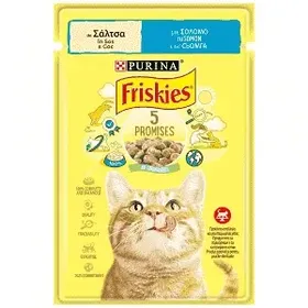 Friskies Υγρή Τροφή Γάτας Σολομός Σε Σάλτσα 85gr