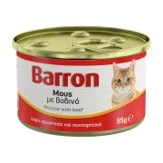 BARRON Υγρή Τροφή Γάτας Μους με Βοδινό 85g