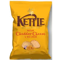 Πατατάκια με Τσένταρ και Κόκκινο Κρεμμύδι Kettle 130 g