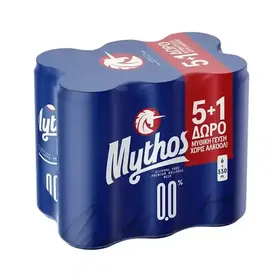 Μπίρα MYTHOS 0,0% κουτί 6X330ml (5+1 δώρο)