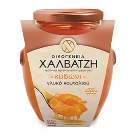 ΟΙΚΟΓΕΝΕΙΑ ΧΑΛΒΑΤΖΗ γλυκό κουταλιού κυδώνι 500γρ. + ΔΩΡΟ παγωτό ΕΛΟΜΑΣ 950γρ.