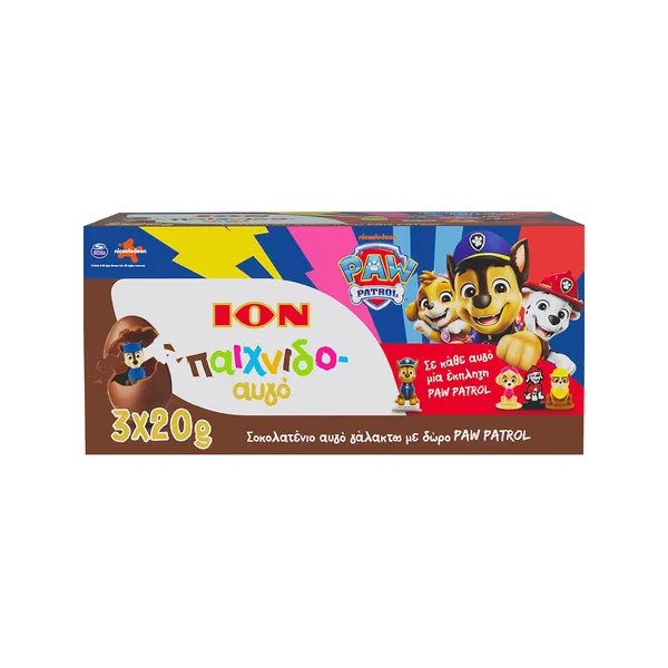 παιχνιδο-αυγό paw patrol με σοκολάτα γάλακτος 20γρ.