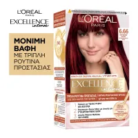 Βαφή Μαλλιών Excellence Creme Νο 6.66 Πολύ Έντονο Κόκκινο L'Oreal 48 ml