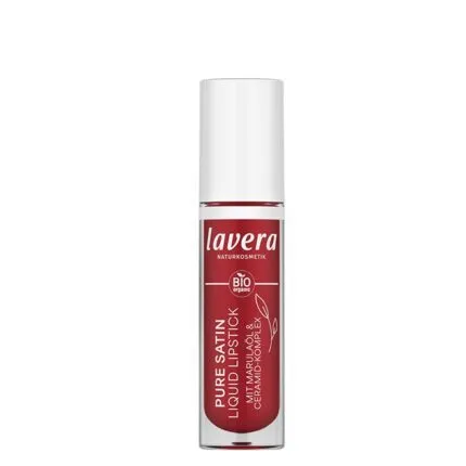 LAVERA Pure Satin Βιολογικό Υγρό Κραγιόν - Poppy Red 01