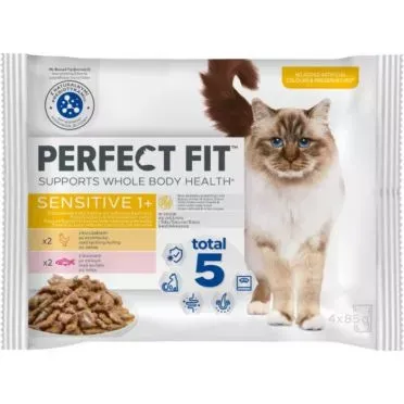 PERFECT FIT™ Sensitive Πλήρης Υγρή Τροφή Γάτας Mixed σε Σάλτσα Φακελάκι 4x85g