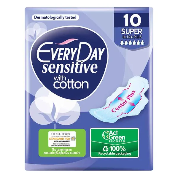 Every Day Sensitive Σερβιέτες Super Ultra Plus 10τεμ.