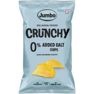Chips JUMBO crunchy χ. αλάτι χ. γλουτένη 140γρ.