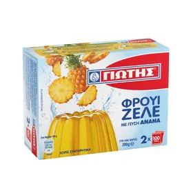 φρουί ζελέ με φρούτα ή χωρίς & κρεμοζελέ με γεύση ανανά ή φράουλα