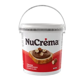 NuCrema πραλίνα φουντουκιού με κακάο & γάλα ή δίχρωμη 380γρ.