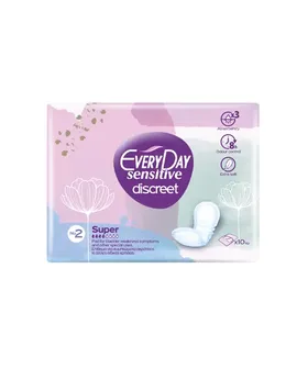 Σερβιέτες Ειδικών Χρήσεων Super Everday Sensitive Discreet 10τεμ
