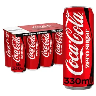 COCA COLA Αναψυκτικό Cola Zero Κουτί 8x330ml