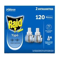 Raid Εντομοαπωθητικό Υγρό Ανταλλακτικό 60 Nύχτες 2x36ml.