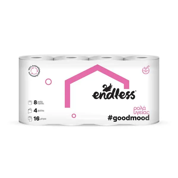 Endless Χαρτί Υγείας Goodmood 4Φύλλων 8τεμ. 824γρ.