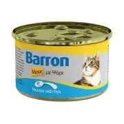 BARRON Υγρή Τροφή Γάτας Μους με Ψάρι 85g