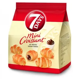 7DAYS croissants mini με γέμιση κρέμα κακάο ή μιλφέιγ 300γρ.