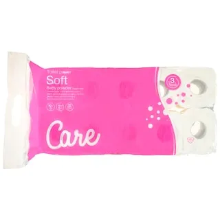 CARE Χαρτί Υγείας Υγείας Baby Powder 3 Φύλλα 10 Ρολά 899g