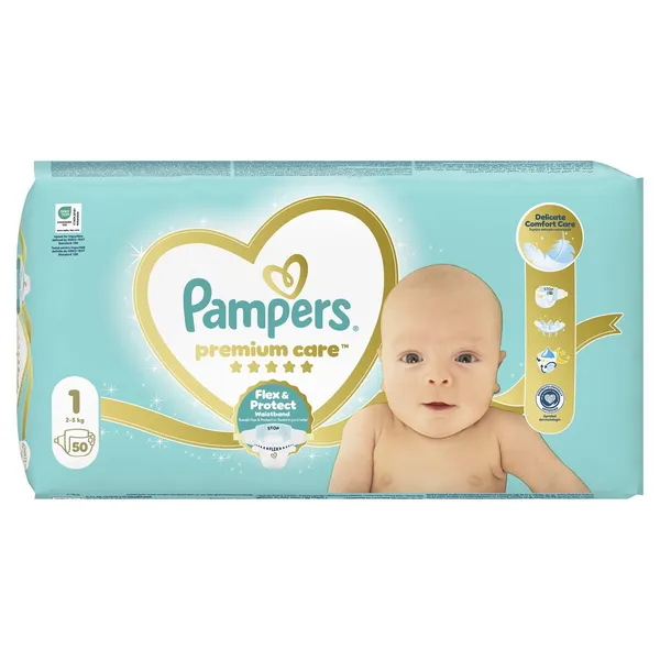 PAMPERS Πάνες Μωρού Premium Care No1 50 Τεμάχια