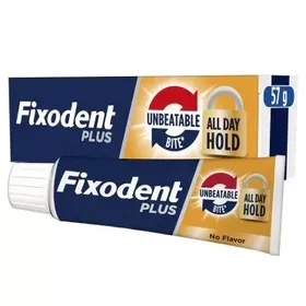 Fixodent Plus Strong Bite Στερεωτική Κρέμα για ολικές και μερικές οδοντοστοιχίες 57g