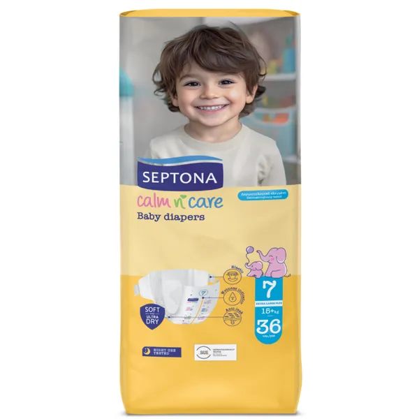 calm n' care Baby diapers junior No7 36τεμ.
