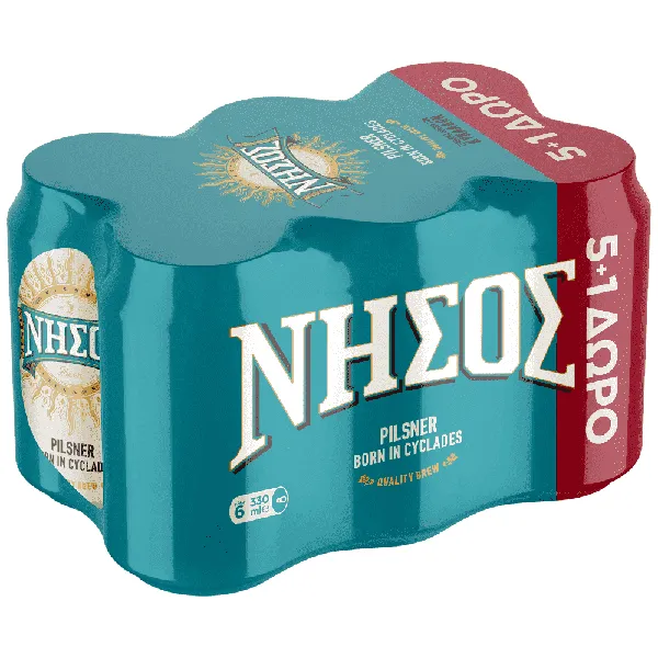 ΝΗΣΟΣ pilsner κουτί 330ml 5+1 ΔΩΡΟ (Δεμένη προσφορά)