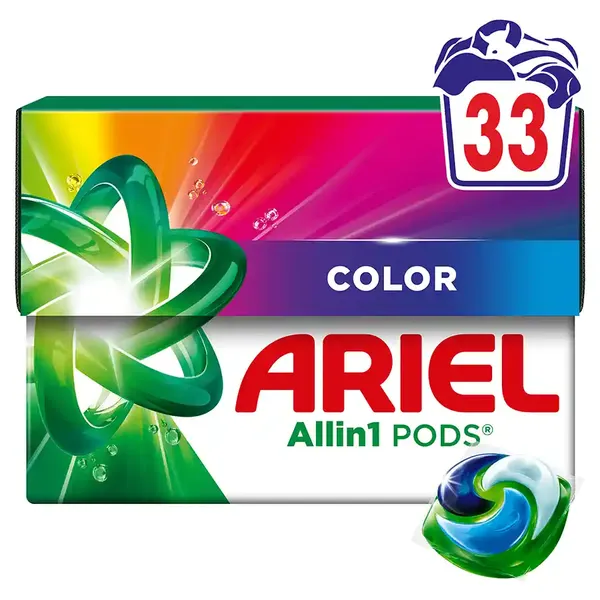 Ariel All in 1 Απορρυπαντικό Πλυντηρίου Ρούχων Κάψουλες Color 33 Μεζ.