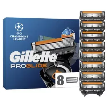 Gillette ProGlide Ανταλλακτικά Ξυριστικής Μηχανής για Άνδρες, 8 Ανταλλακτικές Κεφαλές Ξυριστικής Μηχανής και 5 Λεπίδες Ακριβείας