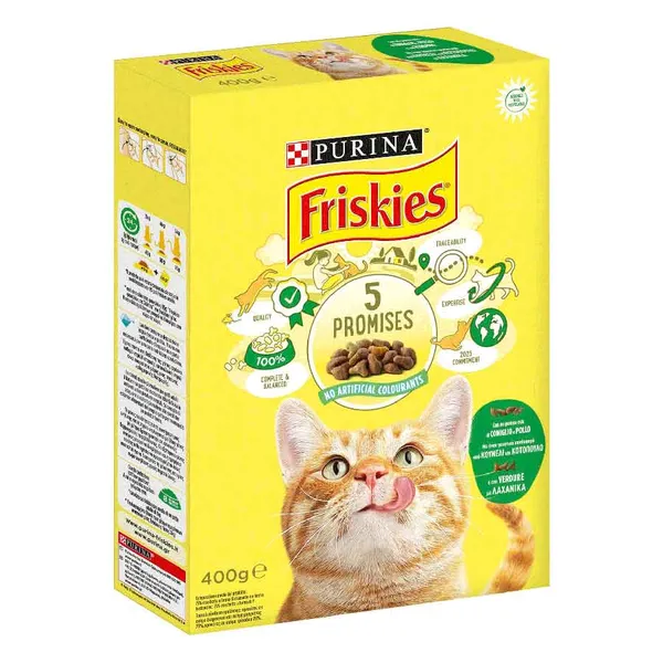 Purina Friskies Ξηρά Γατοτροφή Κουνέλι Κοτόπουλο & Λαχανικά 400γρ.