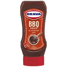 BBQ sauce με μέλι σε πλαστ. φιάλη top down 420γρ.