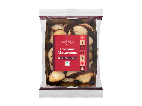 Coconut Macaroons με μαύρη σοκολάτα